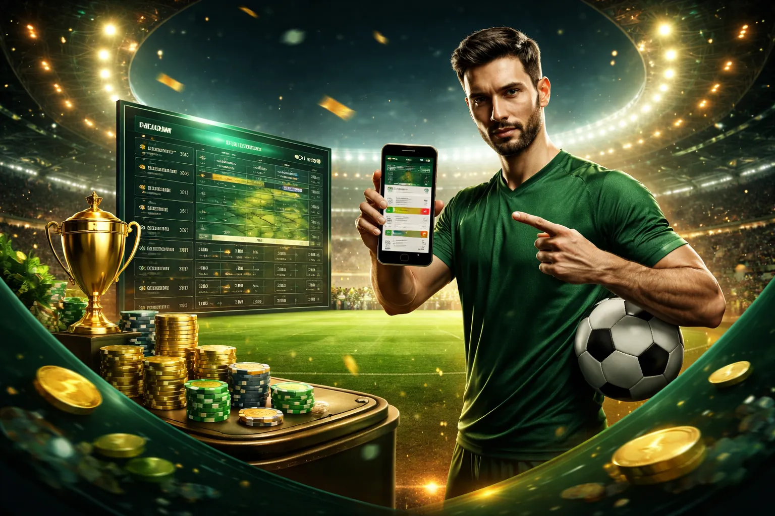 Sân vận động bóng đá với khán giả hò reo, biểu tượng của cá cược thể thao gg888 slot login